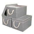 thumbnail image 6 of StorageWorks Fabric Storage Bins with Lids, Foldable Storage Boxes for Closet, Decorative Storage Bins Gray, 3-Pack, 6 of 9