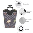 thumbnail image 4 of DouZhe 50L Rectangular Laundry Basket, Christmas Santa's Deer Prints Waterproof Foldable Laundry Hamper with Aluminum Handles, 4 of 6
