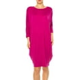 thumbnail image 3 of Women's Casual Loose Fit Long Sleeves Dolman Style Solid Midi Dress, 3 of 6