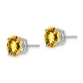 thumbnail image 2 of Auriga Fine Jewelry 14K White Gold Citrine Stud Earrings for Women (L- 0.32 inch, W- 0.32 inch), 2 of 6