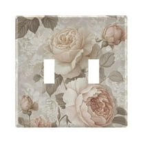 Yayeee Toggle Light Switch Wall Plate 2-Gang 4.56"x4.48" Decorative Outlet Cover, Lace and Floral
