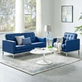 thumbnail image 3 of Loft Tufted Upholstered Faux Leather Loveseat and Armchair Set-EEI-4102, 3 of 5