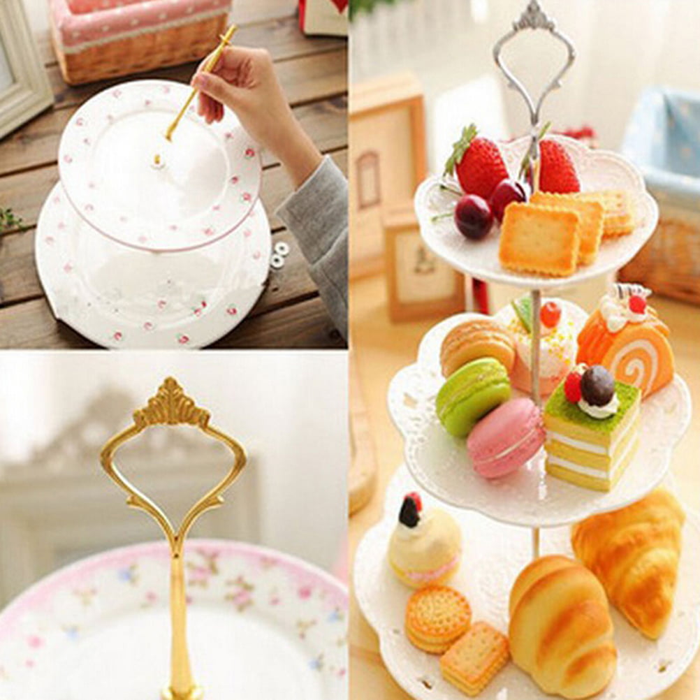 1set 3 or 2 Tier Cake Plate Stand Handle Fitting Hardware Rod Plate Stand OF 