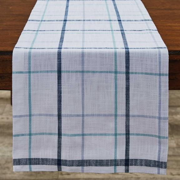 Split P Caspian Plaid Table Runner