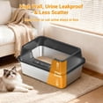 thumbnail image 5 of Studyset Stainless Steel Cat Litter Box, High Sided, Non-Stick, Odor Resistant Metal Litter Pan for Multiple Cats, Anti-Urine Leakage, Easy to Clean, Non-Slip Base, 5 of 7