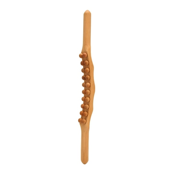 Mistaha Wooden Body Massager Stick with 20 Beads for Full Body Massage and Muscle Relaxation