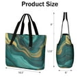 thumbnail image 3 of Tote Bag for Women - Teal Gold Marble Shoulder Bag - Large Utility Work Duffle Bag with Zipper Handbag for Travel, Work, Sprots, 3 of 5