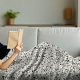 thumbnail image 3 of Abstract Soft Flannel Fleece Throw Blanket, Jumbling Messy Lines with and Grunge Look Distortion Noise Pattern, Cozy Plush for Indoor and Outdoor Use, 50" x 70", Black and Cream, by Ambesonne, 3 of 5