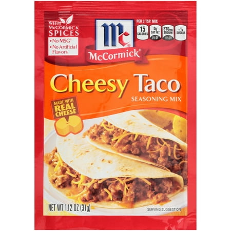 (4 Pack) McCormick Cheesy Taco Seasoning Mix, 1.12