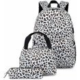 thumbnail image 1 of 3 Pack Women's Backpack Leopard Print School Bag Set Large Capacity Backpack, 1 of 5