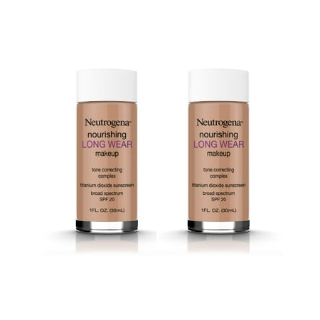 (2 Pack) Neutrogena Nourishing Long Wear Liquid Makeup Foundation With Sunscreen, 135 Chestnut, 1 Fl. (Best Long Wear Makeup)