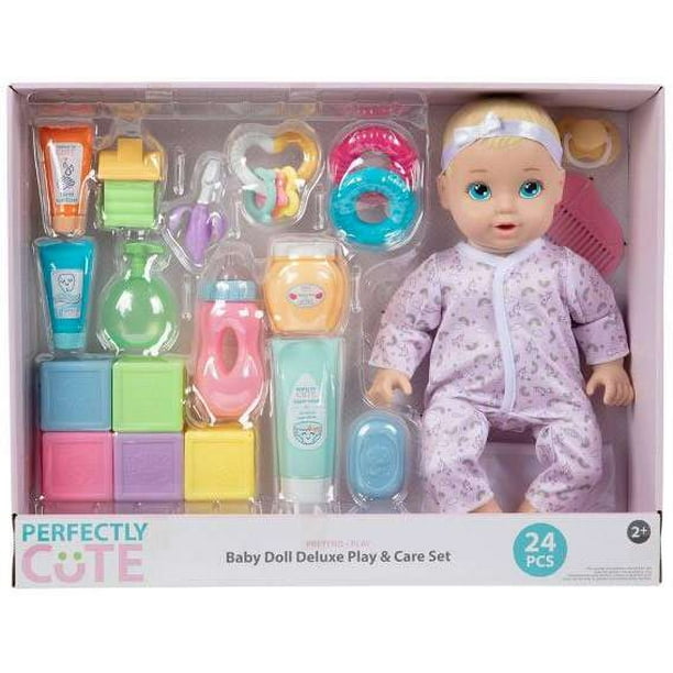 Perfectly Cute Baby Doll Deluxe Play & Care Set (Blonde Hair)
