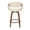 Cream Faux Leather/Walnut/Black Metal, variant on LumiSource Symphony 26" Fixed-Height Counter Stool - Set of 2 in Walnut Wood