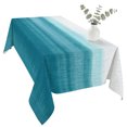 thumbnail image 2 of Turquoise White Ombre Table Cloth Waterproof Tablecloths, Modern Country Abstract Stripes Tablecloth Dining Table Cover for Kitchen Party Tabletop Outdoor, Rectangle Tablecloth 60x120 Inch, 2 of 9