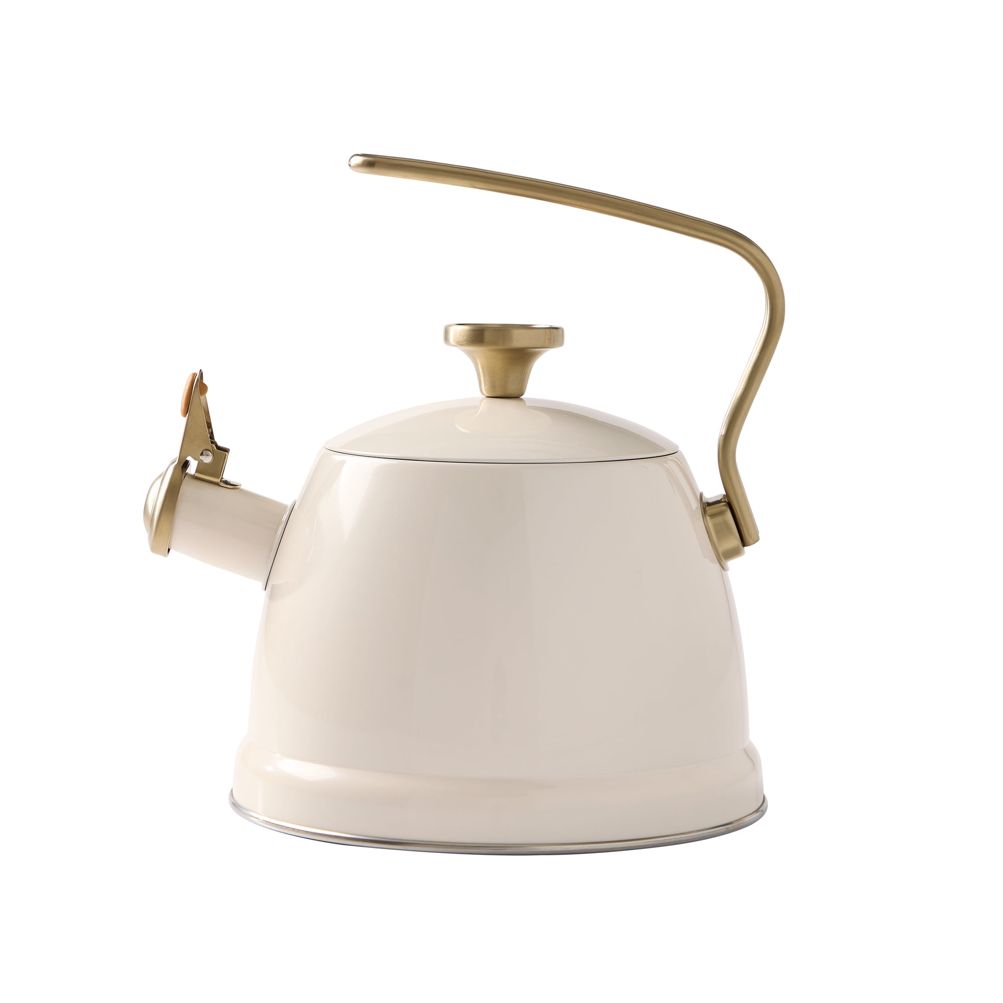 Better Homes & Gardens 2 qt Stainless Steel Whistling Tea Kettle, Cream