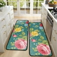 thumbnail image 4 of Kitchen Rugs Sets Of 2,Pioneer Flower Floral Print Pattern Anti Fatigue Kitchen Mat Rugs Non Slip Washable,Decorative Kitchen Floor Mats for Kitchen,Sink,Laundry,17"x47"+17"x47", 4 of 5