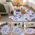 thumbnail image 5 of Round Rugs 3Ft, Blue Red Ethnic Round Area Rug Washable Indoor Throw Carpet, Boho Modern Geometric Abstract Art Small Non Slip Circle Rug for Bedroom Living Room Home Decor Aesthetic, 5 of 8