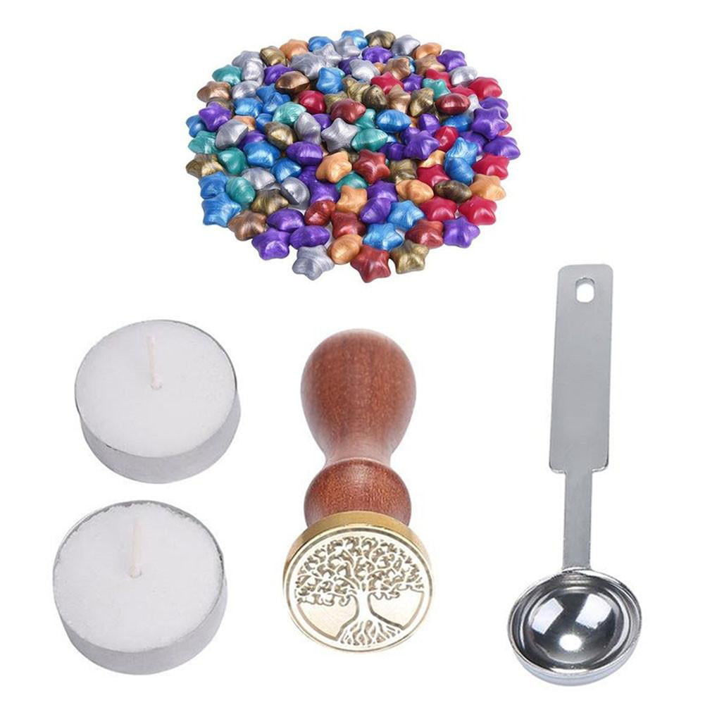 100pcs Sealing Wax Beads+Melted Spoon For Seal Stamp Wedding Envelope Invitation 