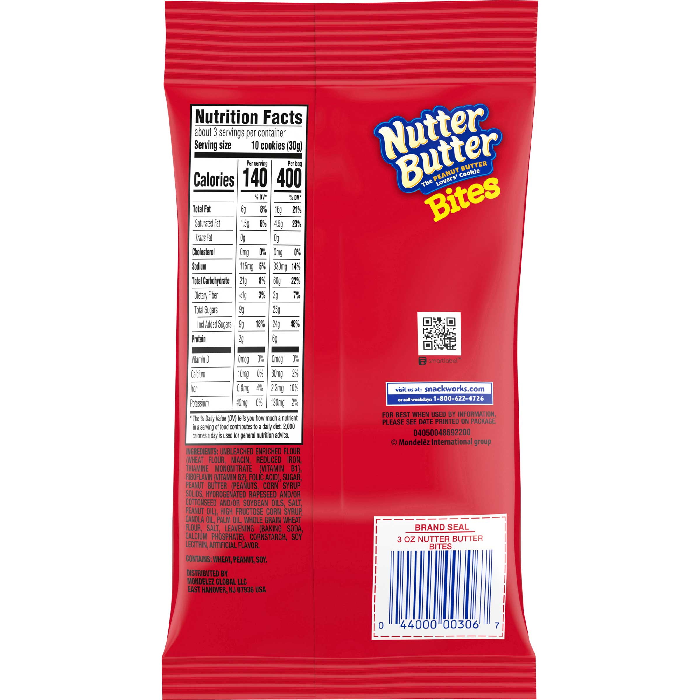 Kraft Nabisco Nutter Butter Bites Sandwich Cookies - Peanut Butter, 3 Ounce -- 12 per case
