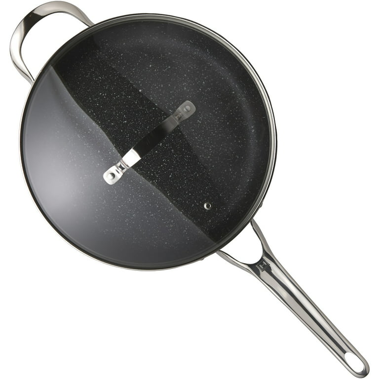 Starfrit 034458-002-0000 11 in. Aluminum Nonstick Deep Fry Pan with Lid