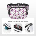thumbnail image 5 of Picia Rose Flowers Print Square Double-Layer Waist Bag Mini Adjustable Waist Belt Bag Exercise Running Travel Hiking, 5 of 9