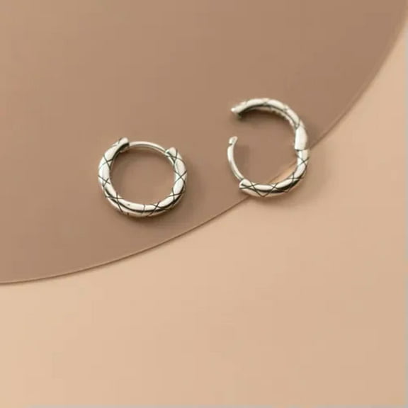 GKNET 925 Sterling Silver Small 14mm Hoop Sleeper Earrings (Pair)