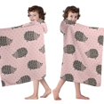 thumbnail image 4 of Pink Hedgehog Pattern Hooded Bath Towel，60"x35" for Ages 3 To 12 Kids, Quick Dry Lightweight Soft Microfiber Hood Beach Towel Cover Up for Kids, 4 of 7