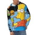 thumbnail image 2 of Simpsons Men's Hoodie With Color Drawstrings Sweatshirt Hooded Pullover Print Winter Coat Jacket Xx-Large, 2 of 9