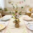 thumbnail image 3 of zhangmingg Easter Egg Desktop Ornament with Base Featuring Foam and Berry Greenery Bonsai Style Decoration for Spring Festive Parties, 3 of 4