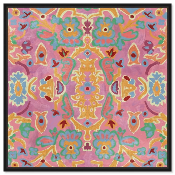 Neon Jungle Canvas Boho Maximalist Wall Art by Art Remedy, Black Frame, 12" x 12"