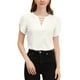 thumbnail image 1 of Blusa Casual de Cuello en V con Corte y Mangas Desgarradas INSPIRE CHIC para Mujeres Talla XS Blanca, 1 of 7