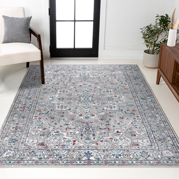 JONATHAN Y MODERN PERSIAN 3 x 5 Area Rug, Vintage Medallion - Light Gray/ Multi, MDP102A-3