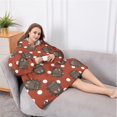 thumbnail image 5 of Oversized Wearable Blanket Hoodie,Red Hedgehog Pattern Sherpa Blanket Hoodie with Super Pockets,Super Warm Fuzzy Pullover for Women & Men, 5 of 6