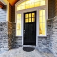thumbnail image 2 of Outdoor Half Round Front Door Mat Drew Checkerboard Rubber Rug 24x16 Black, 2 of 5