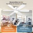 thumbnail image 4 of 52inch White Ceiling Fans with Lights and Remote/App Control, Low  Ceiling Fan with Light and 6 Double-Side blades, Flush Mount, LED/RGB Dimmable  Reversible Modern Ceiling Fan for Home Use, 4 of 8