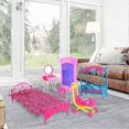 thumbnail image 3 of 2 Types Plastic Dollhouse Furniture Set for Pin Dolls Dollhouse Bedroom Style, 3 of 4