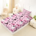 thumbnail image 4 of Manfei Gothic Halloween Twin Sheets,Girls Friendly Print Bedding,Pink,3pcs,1 Fitted Sheet and 1 Pillowcase, 4 of 6