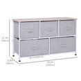 thumbnail image 3 of HOMCOM Commode de Rangement en Lin à 5 Tiroirs avec Cadre en Métal, 3 of 10