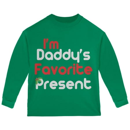 Christmas Daddy's Favorite Present Green Toddler Long Sleeve