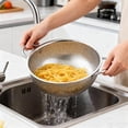 thumbnail image 4 of Colander Set of 3, AOKIWO Stainless Steel Micro-Perforated Colanders Strainers for Draining Rinsing Washing, Ideal for Pasta Vegetables Fruits, Heavy Duty & Dishwasher Safe - 1/3/5 Quart, 4 of 9