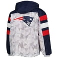thumbnail image 3 of Men's Starter White/Navy New England Patriots Thursday Night Gridiron Raglan Half-Zip Hooded Jacket, 3 of 4