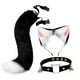 thumbnail image 4 of Conjunto de orejas y cola de gato y zorro, disfraz de animal para cosplay, ideal para cumpleaños y Halloween. Blanco y negro, 4 of 9