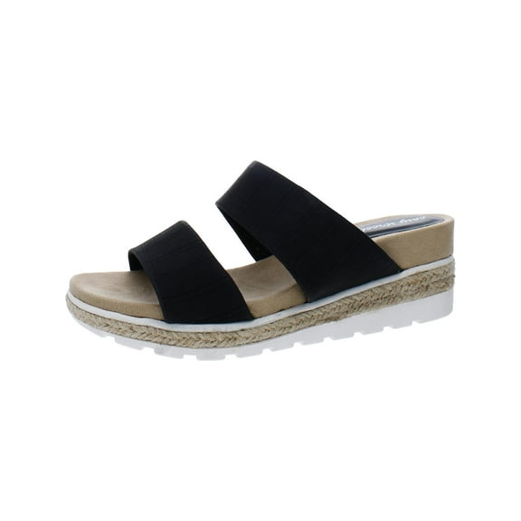 Easy Street Womens Maryann Embossed Faux Leather Wedge Sandals