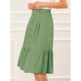 thumbnail image 2 of Falda a Media Pierna Allegra K con Volantes de Gasa Aguacate Verde M, 2 of 6