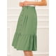 thumbnail image 2 of Falda a Media Pierna Allegra K con Volantes de Gasa Aguacate Verde M, 2 of 6