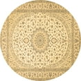 thumbnail image 1 of Ahgly Company Indoor Round Medallion Brown Traditional Area Rugs, 4' Round, 1 of 4