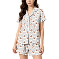 thumbnail image 2 of IYYVV Halloween Pajamas Women Ghost Pumpkin Print Shirts Matching Shorts Pjs Sets 2026 Cute Funny Sleepwear White L, 2 of 5