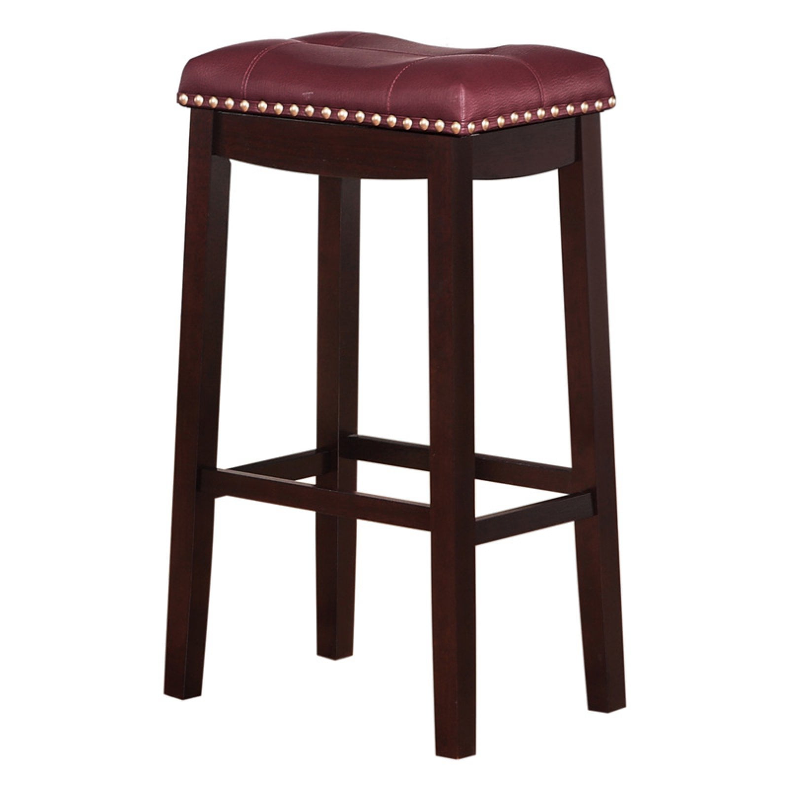 Angel Line 43418-21 Cambridge bar stools 24 Set of 1 Espresso w/Dark Red Cushion and Adhesives Floor Protector