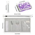 thumbnail image 3 of JIALIOU Nylon Trifold Card Wallet with ID Window Zipper Pocket for Men Women Teen Purple White Flow, 3 of 7