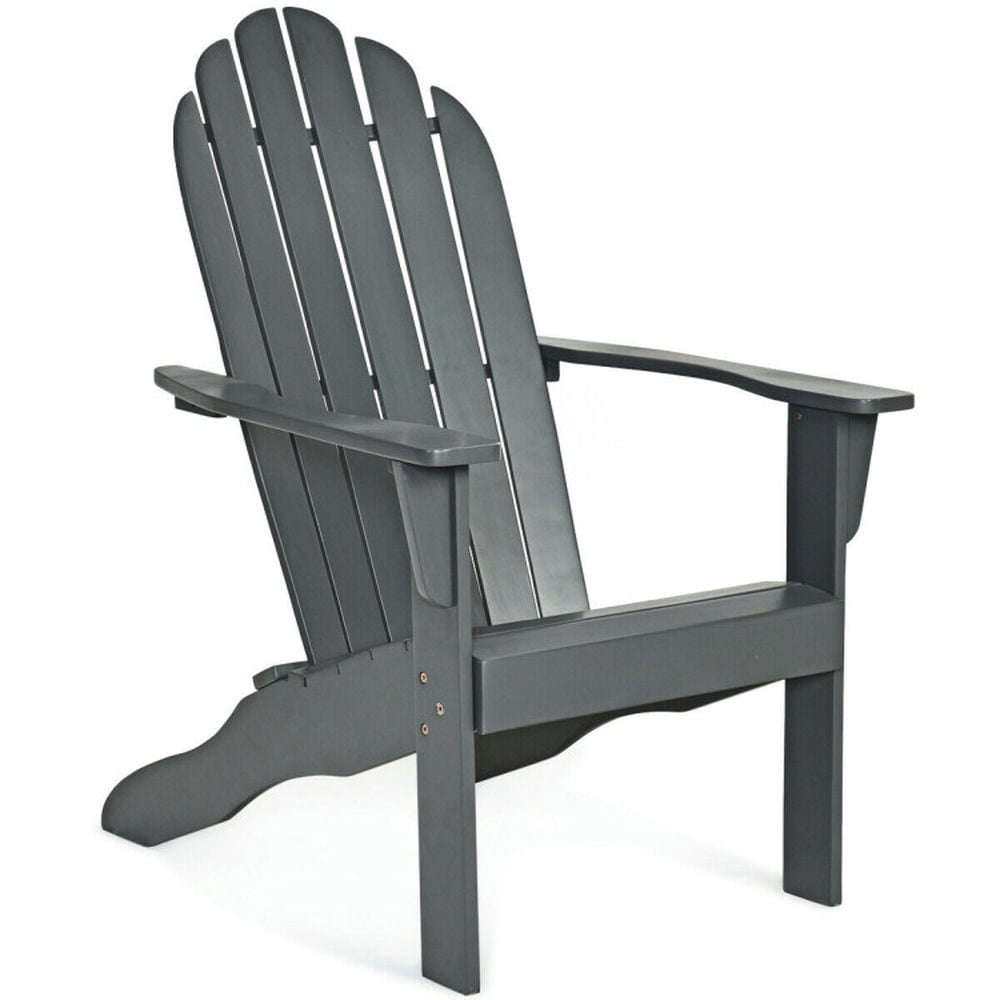 Aimee Lii Acacia Wood Outdoor Adirondack Chair with Ergonomic Design, Outdoor Patio Furniture for Balcony Porch Backyard, Sturdy -Gray